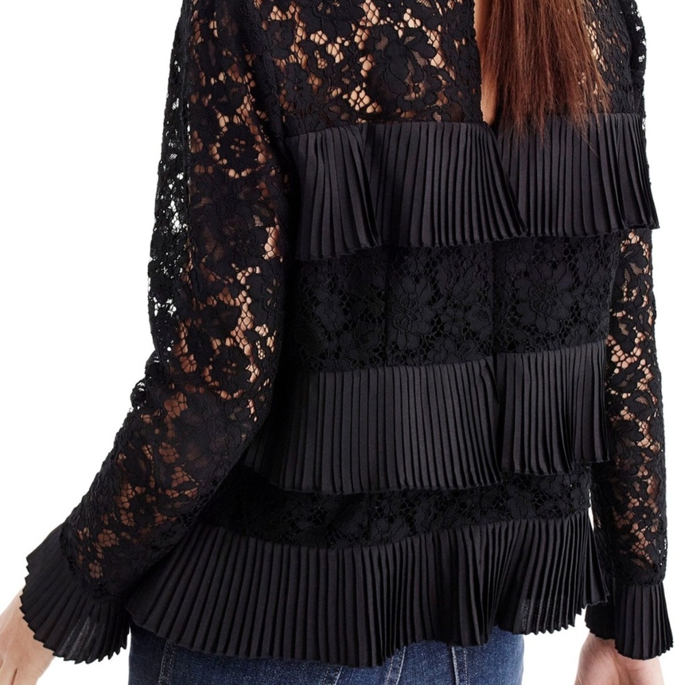 J. Crew Lace top with pleats - Picture 3 of 8